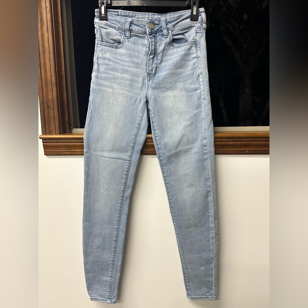 American Eagle Outfitters Next Level Stretch Light Wash Skinny Jeans